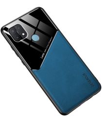 Geen Oppo A15 Hoesje TPU Hybride Back Cover Blauw