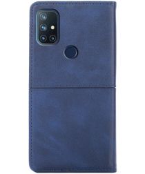 Geen OnePlus Nord N10 Hoesje Portemonnee Book Case Blauw