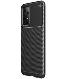 Selected by GSMpunt.nl Samsung Galaxy A52 / A52S Hoesje Siliconen Carbon TPU Back Cover Zwart
