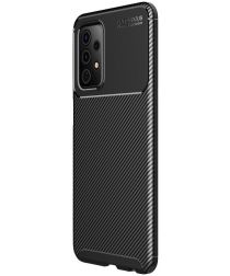 Selected by GSMpunt.nl Samsung Galaxy A72 Hoesje Siliconen Carbon TPU Back Cover Zwart