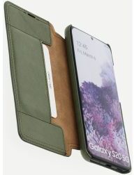 Minim Samsung Galaxy S20 Hoesje Echt Leer Book Case Groen