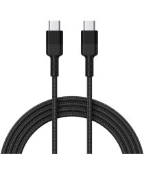 Selected by GSMpunt.nl USB-C naar USB-C Kabel Gevlochten PD Fast Charge Zwart 1.5 Meter