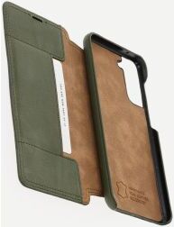 Minim Samsung Galaxy S21 Plus Hoesje Echt Leer Book Case Groen