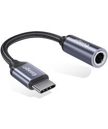 Geen Essager USB-C naar 3.5mm Jack (Female) Aux Kabel DAC Connector Grijs
