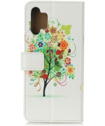 Geen Samsung Galaxy A32 5G Hoesje Portemonnee met Boom Print