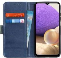 Geen Samsung Galaxy A32 5G Hoesje met Pasjes Book Case Portemonnee Blauw