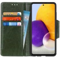 Geen Samsung Galaxy A72 Hoesje Wallet Book Case Kunstleer Groen