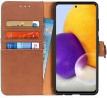 KHAZNEH Samsung Galaxy A72 Hoesje Portemonnee Book Case Bruin