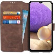 DG Ming Samsung Galaxy A32 5G Hoesje Retro Wallet Book Case Coffee