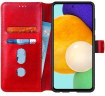 Geen Samsung Galaxy A52 / A52S Hoesje Portemonnee Retro Book Case Rood