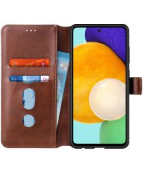 Geen Samsung Galaxy A52 / A52S Hoesje Portemonnee Retro Book Case Bruin