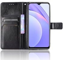 Geen Xiaomi Redmi 9T Hoesje met Pasjes Book Case met Koord Kunstleer Zwart