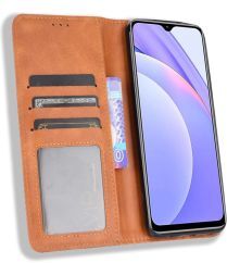 Geen Xiaomi Redmi 9T Styles Portemonnee Hoesje Retro Look Kunstleer Bruin