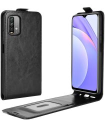 Geen Xiaomi Redmi 9T Hoesje Verticale Flip Wallet Case Zwart