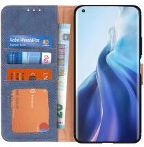 KHAZNEH Xiaomi Mi 11 Hoesje Retro Wallet Book Case met Stand Blauw