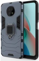 Geen Xiaomi Redmi Note 9T Hoesje met Kickstand Ring Houder Blauw