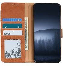 Geen Xiaomi Redmi Note 9T Hoesje Retro Wallet Book Case Bruin