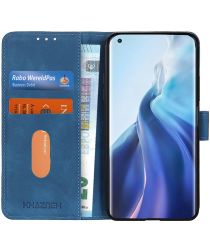Geen Xiaomi Mi 11 Hoesje Vintage Wallet Book Case Blauw