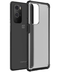 Geen OnePlus 9 Pro Hoesje TPU Hybride Back Cover Mat Transparant/Zwart