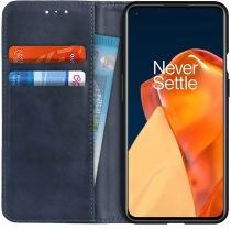 Geen OnePlus 9 Hoesje Portemonnee Book Case Splitleer Blauw