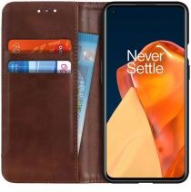 Geen OnePlus 9 Hoesje Portemonnee Book Case Splitleer Bruin