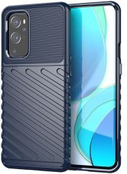 Geen OnePlus 9 Pro Hoesje Twill Thunder Texture Back Cover Blauw