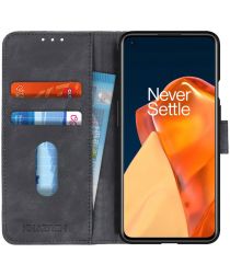 Geen OnePlus 9 Pro Hoesje Vintage Wallet Book Case Zwart