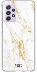 HappyCase Samsung Galaxy A72 Hoesje Flexibel TPU Wit Marmer Print