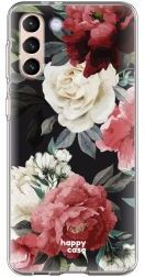 HappyCase Samsung S21 Plus Hoesje Flexibel TPU Rozen Print