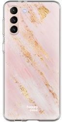 HappyCase Samsung S21 Plus Hoesje Flexibel TPU Pink Marmer Print