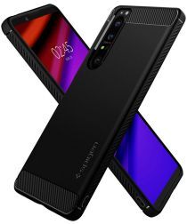 Spigen Rugged Armor Sony Xperia 1 III Hoesje Back Cover Zwart