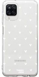 HappyCase Samsung Galaxy A12 Hoesje Flexibel TPU Hartjes Print