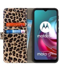 Geen Motorola Moto G10/G20/G30 Hoesje Portemonnee Book Case Luipaard Print