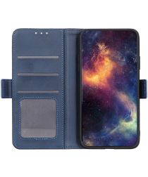 Geen Google Pixel 5a Hoesje Retro Book Case Kunstleer Blauw