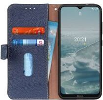 Geen Nokia 6.3 / G10 / G20 Hoesje Portemonnee Book Case Echt Leer Blauw