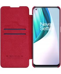 Nillkin Qin Series Book OnePlus 9 Pro Hoesje Wallet Leer Rood