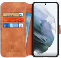 DG Ming Samsung Galaxy S21 Hoesje Retro Wallet Book Case Bruin