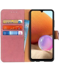 KHAZNEH Samsung Galaxy A32 4G Hoesje Portemonnee Book Case Roze