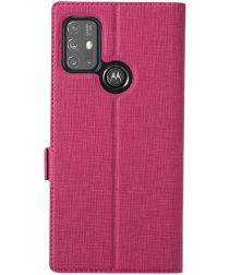 Geen Motorola Moto G10 / G20 / G30 Hoesje Portemonnee Book Case Roze