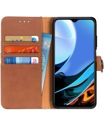 KHAZNEH Xiaomi Redmi 9T Hoesje Portemonnee Book Case Bruin