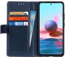 Geen Xiaomi Redmi Note 10 / 10S Hoesje Wallet Book Case Kunstleer Blauw