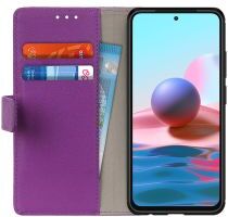 Geen Xiaomi Redmi Note 10 / 10S Hoesje Wallet Book Case met Stand Paars