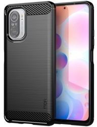 MOFI Xiaomi Poco F3 / Mi 11i Hoesje Geborsteld TPU Back Cover Zwart