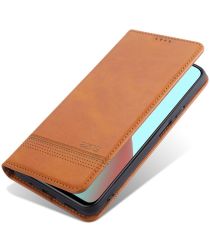 AZNS Xiaomi Redmi Note 10 Pro Hoesje Portemonnee Book Case Bruin