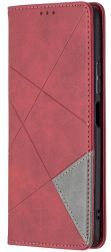 Geen Xiaomi Redmi Note 10 Pro Hoesje Wallet Book Case Geometrie Rood