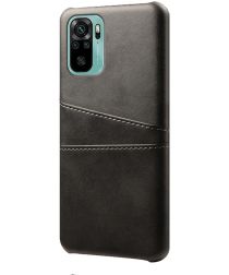 Geen Xiaomi Redmi Note 10/10S Hoesje Kunstleer met Dubbele Kaartsleuf Zwart