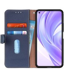 KHAZNEH Xiaomi Mi 11 Lite 4G / 5G Hoesje Portemonnee Echt Leer Blauw