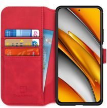 DG Ming Xiaomi Poco F3 / Mi 11i Hoesje Retro Wallet Book Case Rood