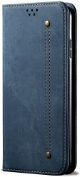 Geen Oppo Find X3 Pro Hoesje Portemonnee Stof Textuur Book Case Blauw