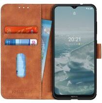 KHAZNEH Nokia 6.3 / G10 / G20 Hoesje Retro Wallet Book Case Bruin